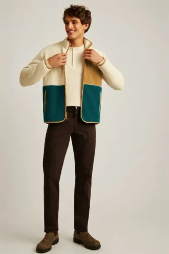 Veste en polaire à poils longs