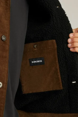 Veste en velours côtelé doublée de sherpa